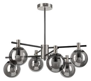 Luster na tyči LILOU 6xE14/5W/230V matný chróm/dymová