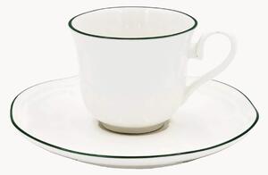 Porcelánové šálky na espresso's podšálkami Teresa, 12 ks