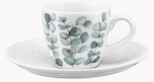 Porcelánové šálky na espresso's podšálkami Sempreverde, 2 ks