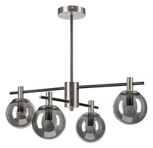Luster na tyči LILOU 4xE14/5W/230V matný chróm/dymová
