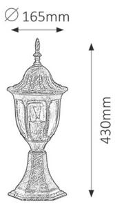 Rabalux MILANO1 záhradný stĺpik - lampáš 8373