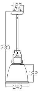 Feiss FE-HOBSON-P-M-AB - Luster na tyči HOBSON 1xE27/60W/230V bronzová
