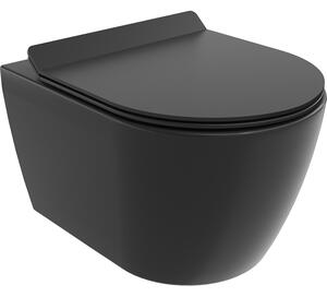 Mexen Carmen WC misa Rimless so sedadlom s tichým zatváraním slim, duroplast, čierna matná - 30880185