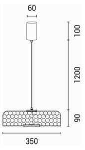 LED Luster na lanku LED/10W/230V 3000K zlatá pr. 35 cm