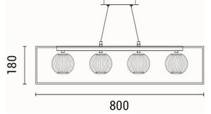 LED Luster na lanku LED/14W/230V 3000K