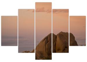 Obraz západu slnka v skalách (150x105 cm)