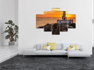 Obraz majáka pri západe slnka (150x105 cm)