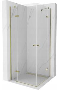 Mexen Roma Duo sprchová kabína, kyvné dvere 70 x 70 cm, transparentnéné, zlatá - 854-070-070-50-00-02
