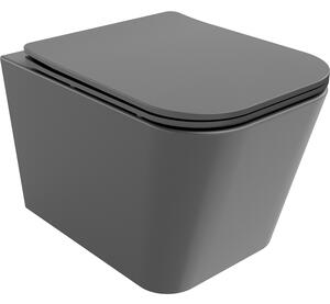 Mexen Teo WC Rimless s WC doskou slim, duroplast, tmavo-šedá matná, 30854071