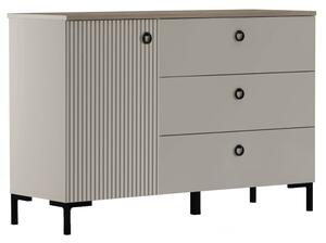 KONDELA Komoda, sivohnedá Taupe/dub silverjack, DOMCA 1D3S