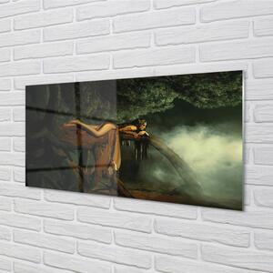 Nástenný panel  Žena strom mraky 100x50 cm