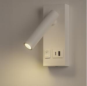 LED Nástenné bodové svietidlo s USB LED/2W/230V biela