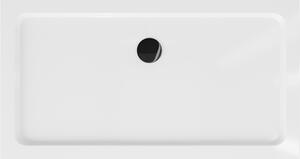 Mexen Flat obdĺžniková sprchová vanička slim 120 x 70 cm, biela, syfon čierna - 40107012B
