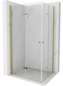 Mexen Lima Duo sprchová kabína, skladacie dvere 80 x 70 cm, transparentnéné, zlatá - 856-080-070-50-00-02