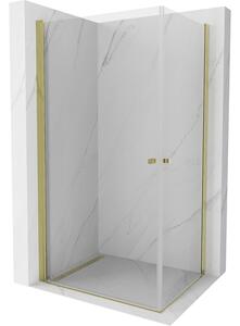 Mexen Pretoria Duo sprchová kabína, kyvné dvere 80 x 70 cm, transparentnéné, zlatá - 852-080-070-50-00-02
