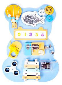 Aga4Kids Montessori drevená tabuľa Medveď Modrý