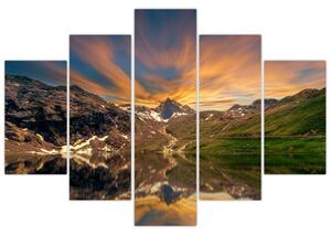 Obraz - Odraz v horskom jazere (150x105 cm)