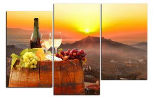 Obraz na plátne - Fľaša vína na vinici 1152D (150x100 cm)