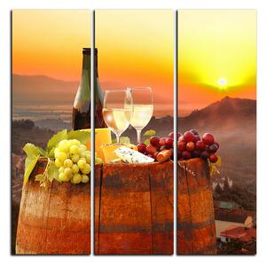 Obraz na plátne - Fľaša vína na vinici - štvorec 3152B (75x75 cm)
