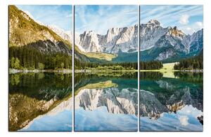 Obraz na plátne - Alpské štíty odrážajúce sa v pokojnom jazere 1157B (150x100 cm)