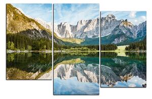 Obraz na plátne - Alpské štíty odrážajúce sa v pokojnom jazere 1157D (150x100 cm)