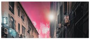 Obraz ohňostrojov v Marseille (120x50 cm)