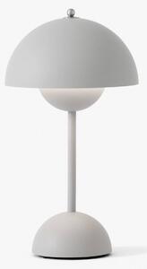&Tradičná LED dobíjacia stolná lampa Kvetináč VP9 svetlo sivý matný