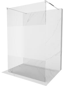 Mexen Kioto, priechodná sprchová zástena 100 x 200 cm, 8mm sklo číre/námraza, 2x chrómová stabilizačná rozpera, 800-100-002-01-35
