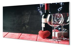 Nástenný panel  Heart of glass poháre na víno 100x50 cm