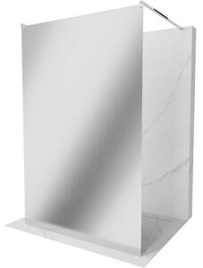 Mexen Kioto, priechodná sprchová zástena 100 x 200 cm, 8mm sklo vzor zrkadlo, 2x chrómová stabilizačná rozpera, 800-100-002-01-50