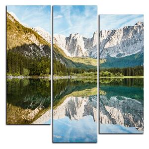 Obraz na plátne - Alpské štíty odrážajúce sa v pokojnom jazere - štvorec 3157C (75x75 cm)