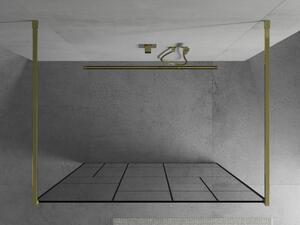 Mexen Kioto voľne stojaca sprchová stena 100 x 200 cm, transparentnéné/čierny vzor 8 mm, zlatá - 800-100-002-50-78