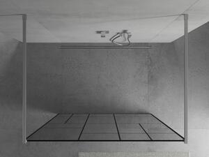 Mexen Kioto voľne stojaca sprchová stena 100 x 200 cm, transparentnéné/čierny vzor 8 mm, chrómová - 800-100-002-01-78