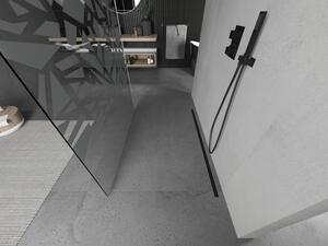 Mexen Kioto voľne stojaca sprchová stena 100 x 200 cm, transparentnéné/biely vzor 8 mm, čierna - 800-100-002-70-85