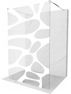 Mexen Kioto voľne stojaca sprchová stena 140 x 200 cm, transparentnéné/biely vzor 8 mm, chrómová - 800-140-002-01-97