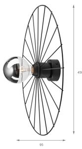 Nástenné svietidlo MONTANA 1xE27/15W/230V pr. 45 cm čierna