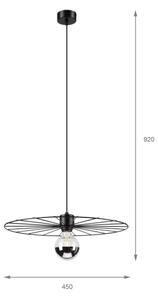Luster na lanku MONTANA 1xE27/15W/230V pr. 45 cm čierna