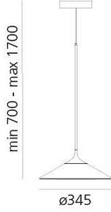 Artemide 0352030A-LED Stm. luster na lanku ORSA LED/20W/230V 3000K pr. 24,5 cm