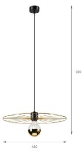 Luster na lanku MONTANA 1xE27/15W/230V pr. 45 cm zlatá/čierna