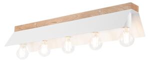Stropné svietidlo ESME 5xE27/15W/230V biela/dub