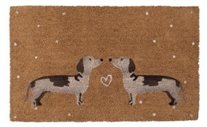 Kokosová rohožka s jazvečíkmi Dachshund Love - 75*45*1 cm - Clayre & Eef