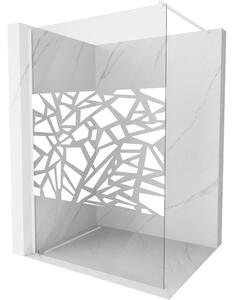 Mexen Kioto sprchová stena 70 x 200 cm, transparentnéné/biely vzor 8 mm, biela - 800-070-101-20-85