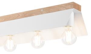 Stropné svietidlo ESME 5xE27/15W/230V biela/dub