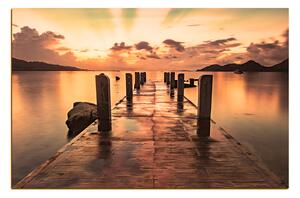 Obraz na plátne - Krásny západ slnka nad jazerom 1164FA (90x60 cm )