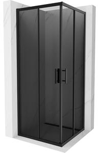 Mexen Rio štvorcová sprchová kabína 80 x 80 cm, grafitová čierna, čierna - 860-080-080-70-40