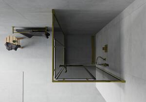 Mexen Rio štvorcová sprchová kabína 80 x 80 cm, grafitová čierna, zlatá - 860-080-080-50-40