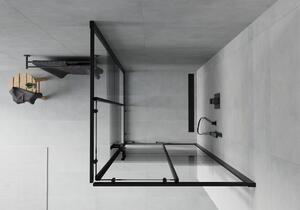 Mexen Rio štvorcová sprchová kabína 90 x 90 cm, pruhy, čierna - 860-090-090-70-20