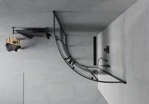 Mexen Rio polkruhová sprchová kabína 70 x 70 cm, pruhy, čierna - 863-070-070-70-20
