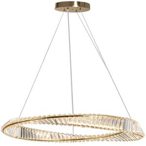 TooLight Křišťálový závěsný LED lustr APP1202-CP 78 cm zlatý/neutrální bílá