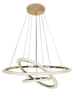 TooLight Křišťálový závěsný LED lustr G036-CP zlatý/neutrální bílá